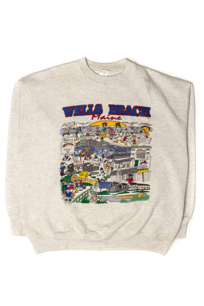 Vintage Wells Beach, Maine Sweatshirt (1995)