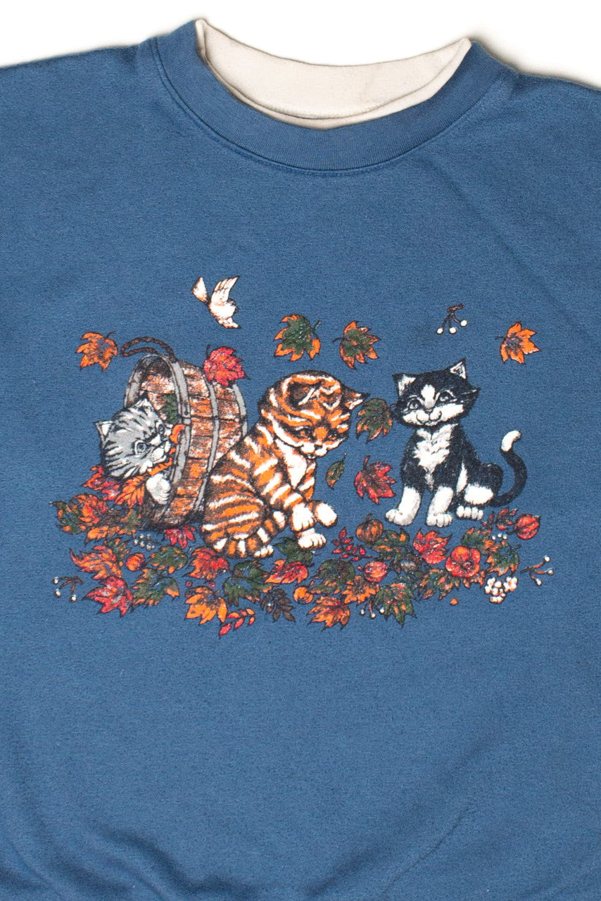 Vintage Autumn Cats Sweatshirt (1990s)