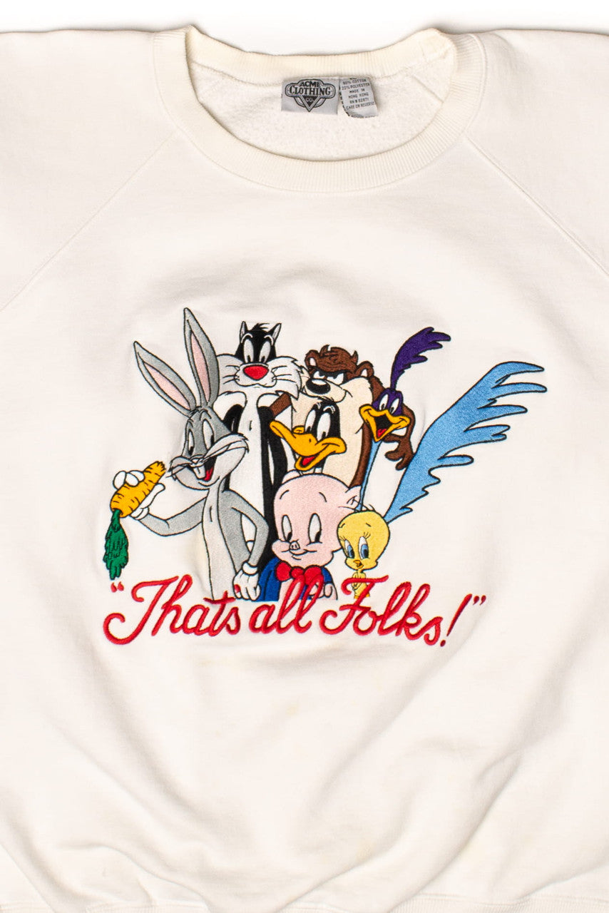 Vintage Looney Tunes "That's All Folks!" Sweatshirt (1990s)