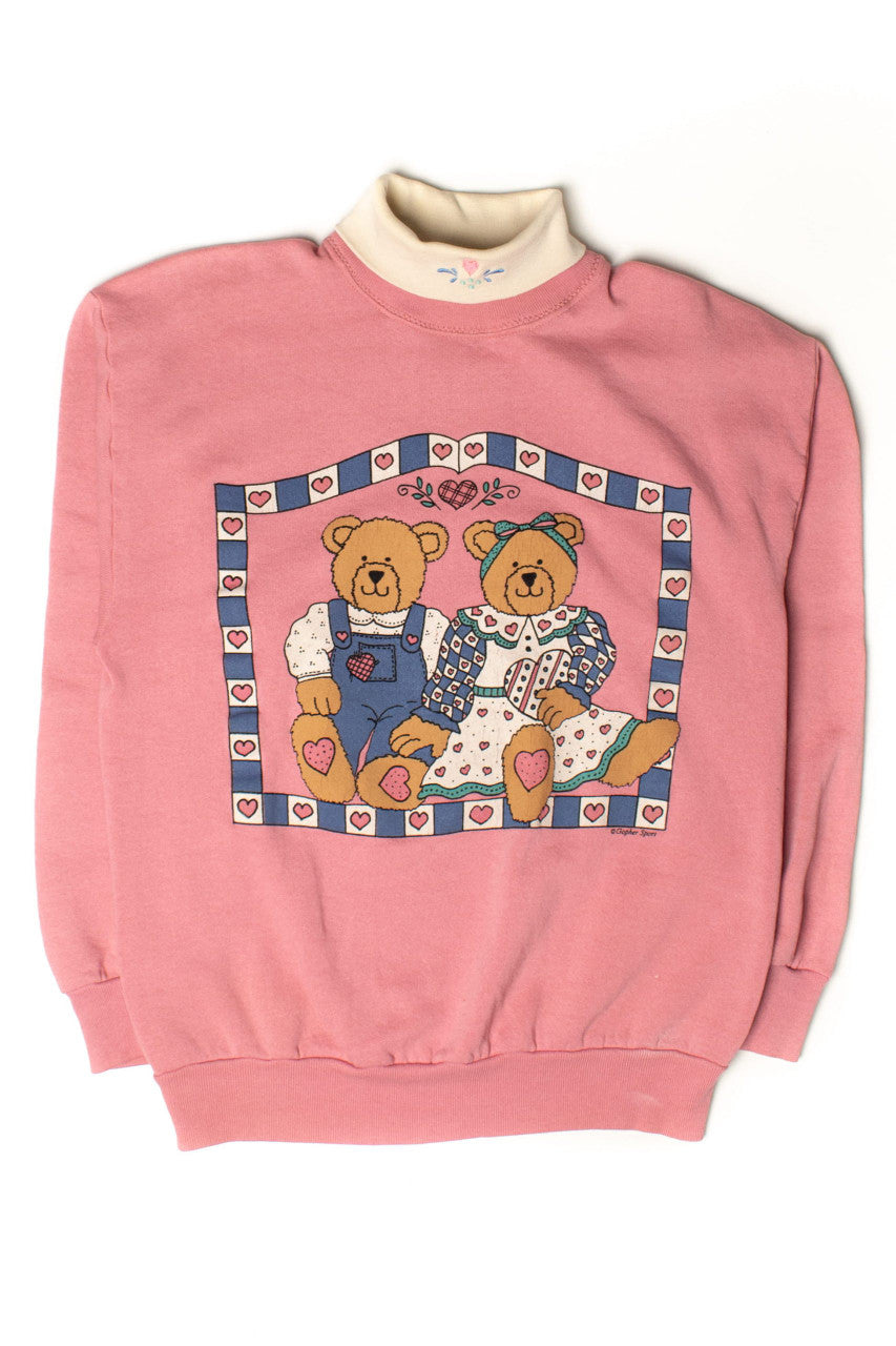 Vintage Turtleneck Teddy Bears Grandma Sweatshirt (1990s)