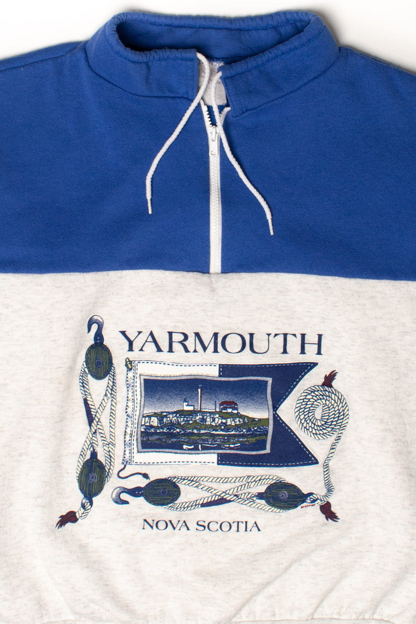 Vintage Yarmouth Nova Scotia Quarter Zip Sweatshirt (1990s)