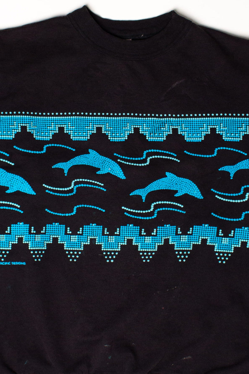Vintage Dolphin Pattern Sweatshirt (1990)