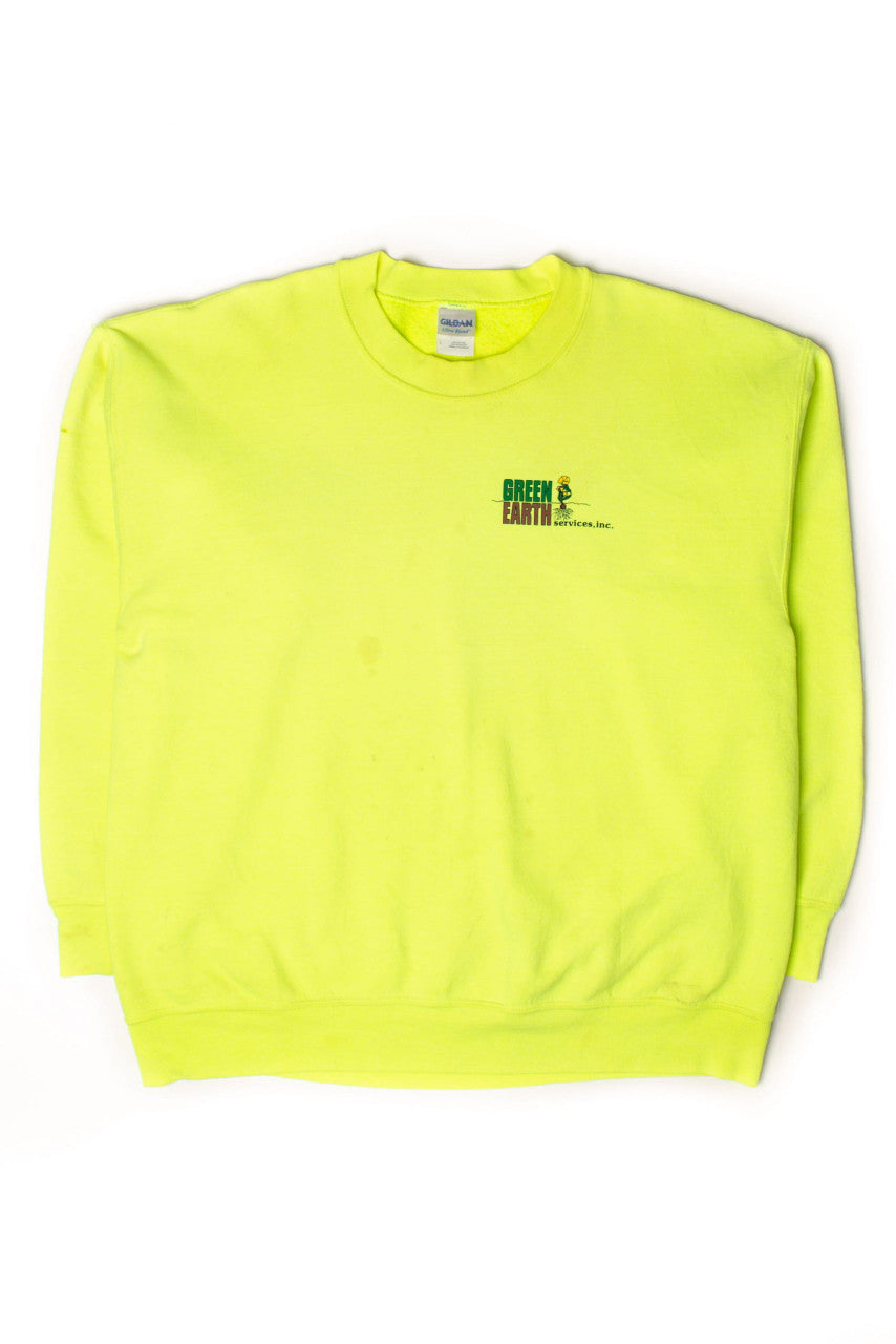 Neon Green Earth Services Sweatshirt (2000s)