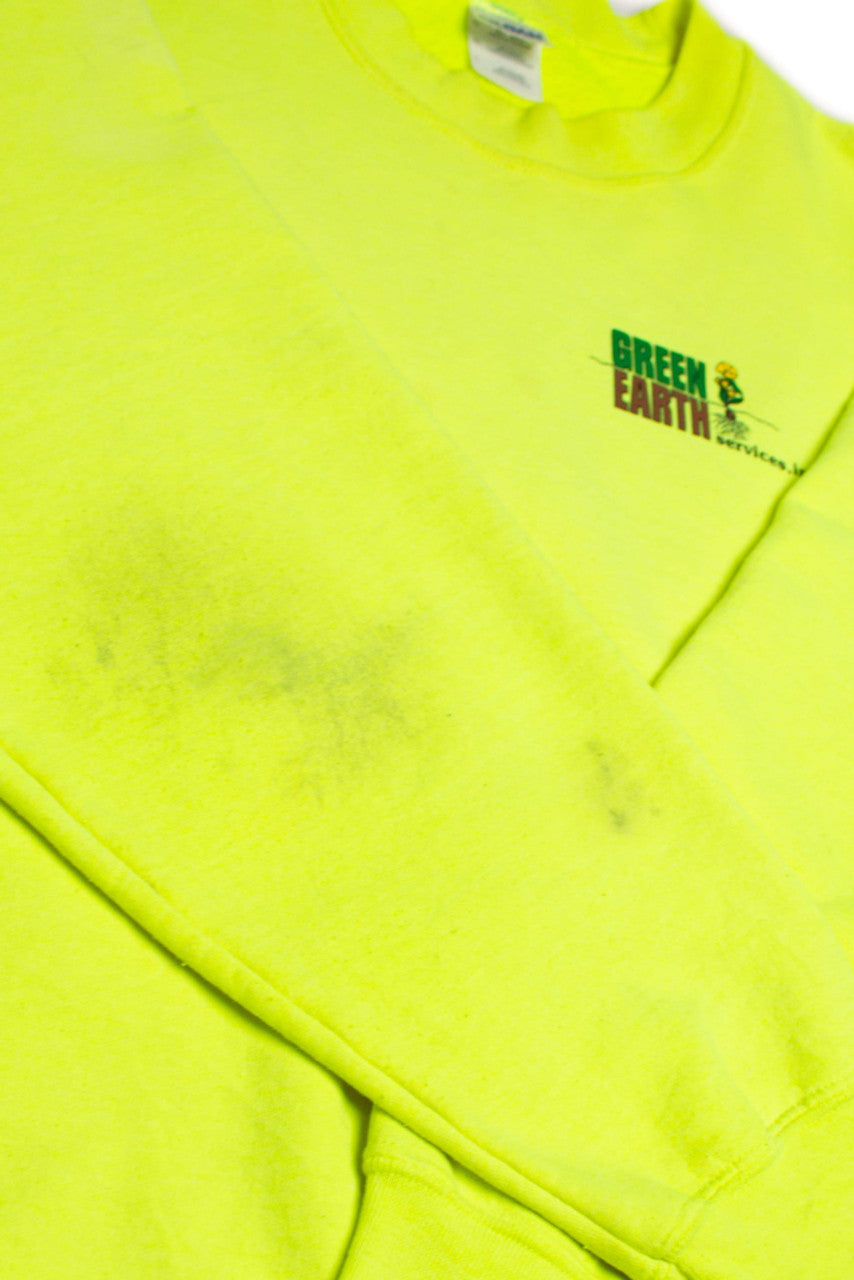 Neon Green Earth Services Sweatshirt (2000s)