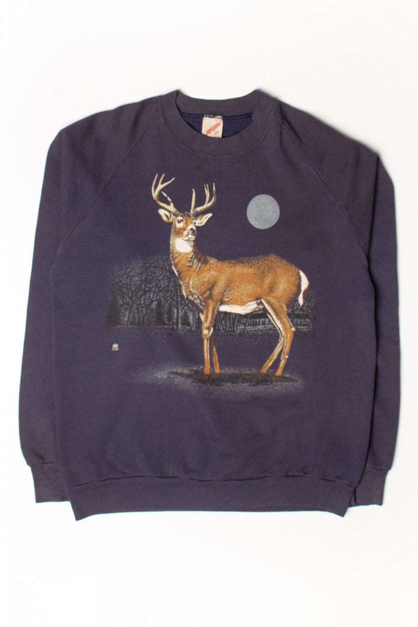 Vintage Moonlit Deer Sweatshirt (1987)