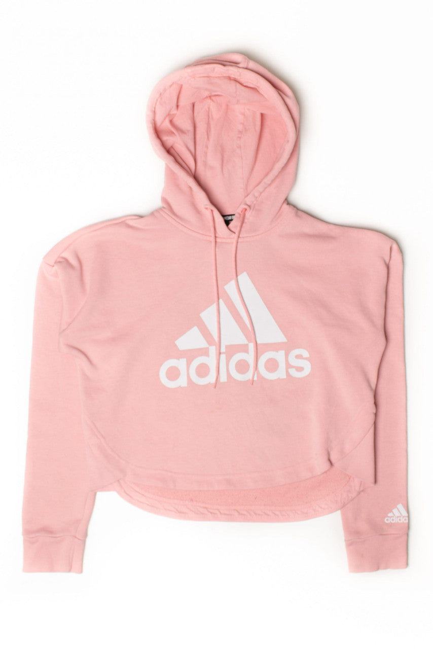 Pink Cropped Adidas Hoodie