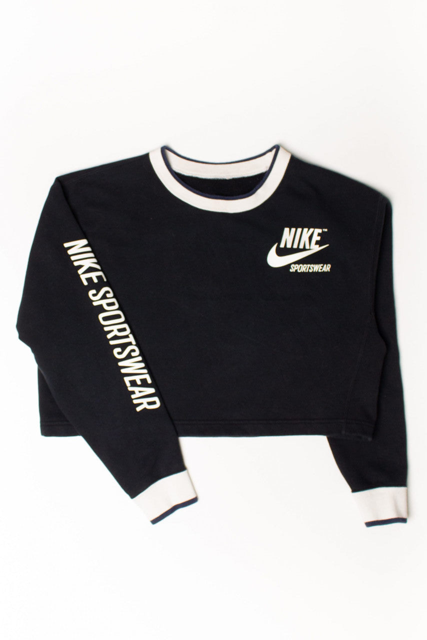 Black Cropped Nike Sportswear Reversible Sweatshirt
