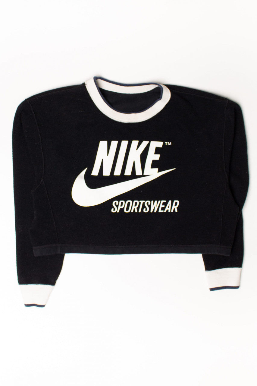 Black Cropped Nike Sportswear Reversible Sweatshirt