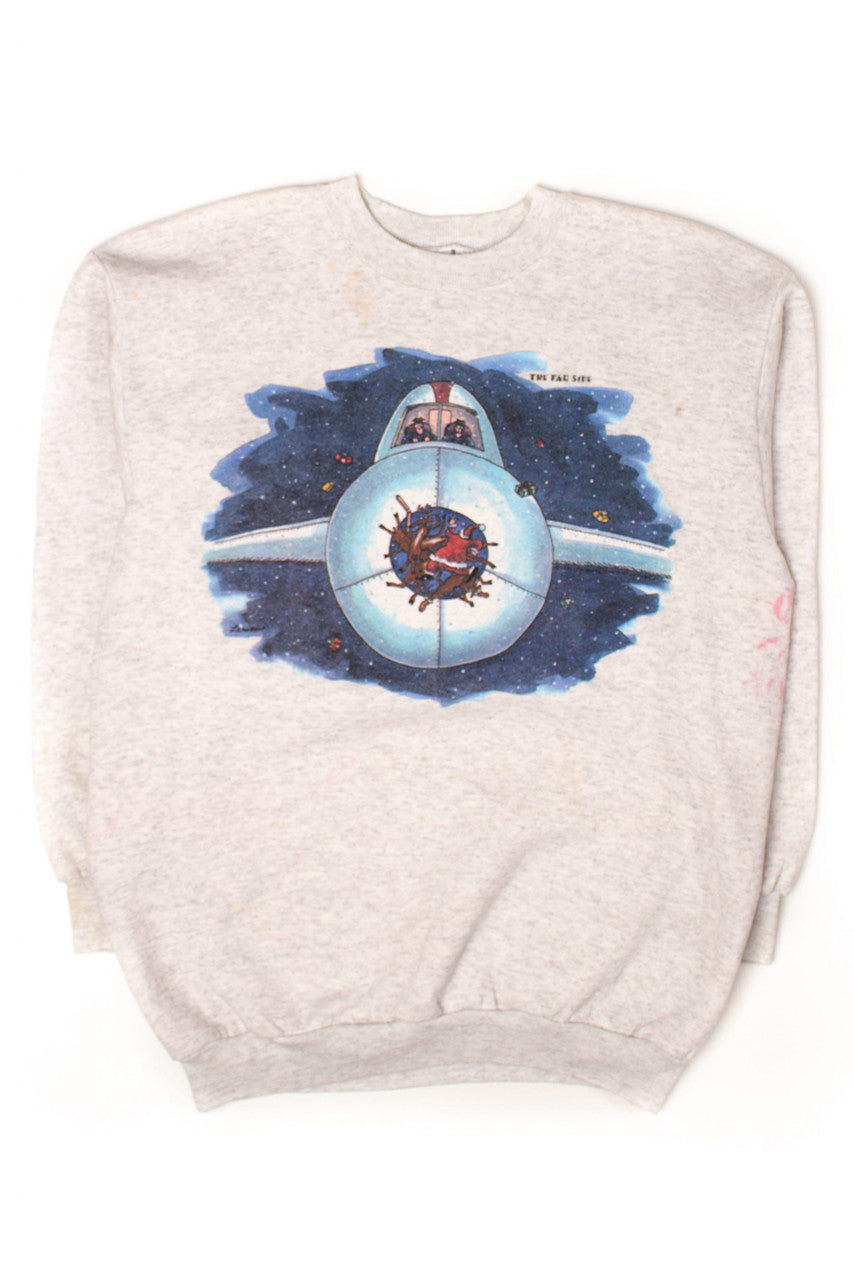 Vintage Far Side Santa Plane Sweatshirt (1990s)