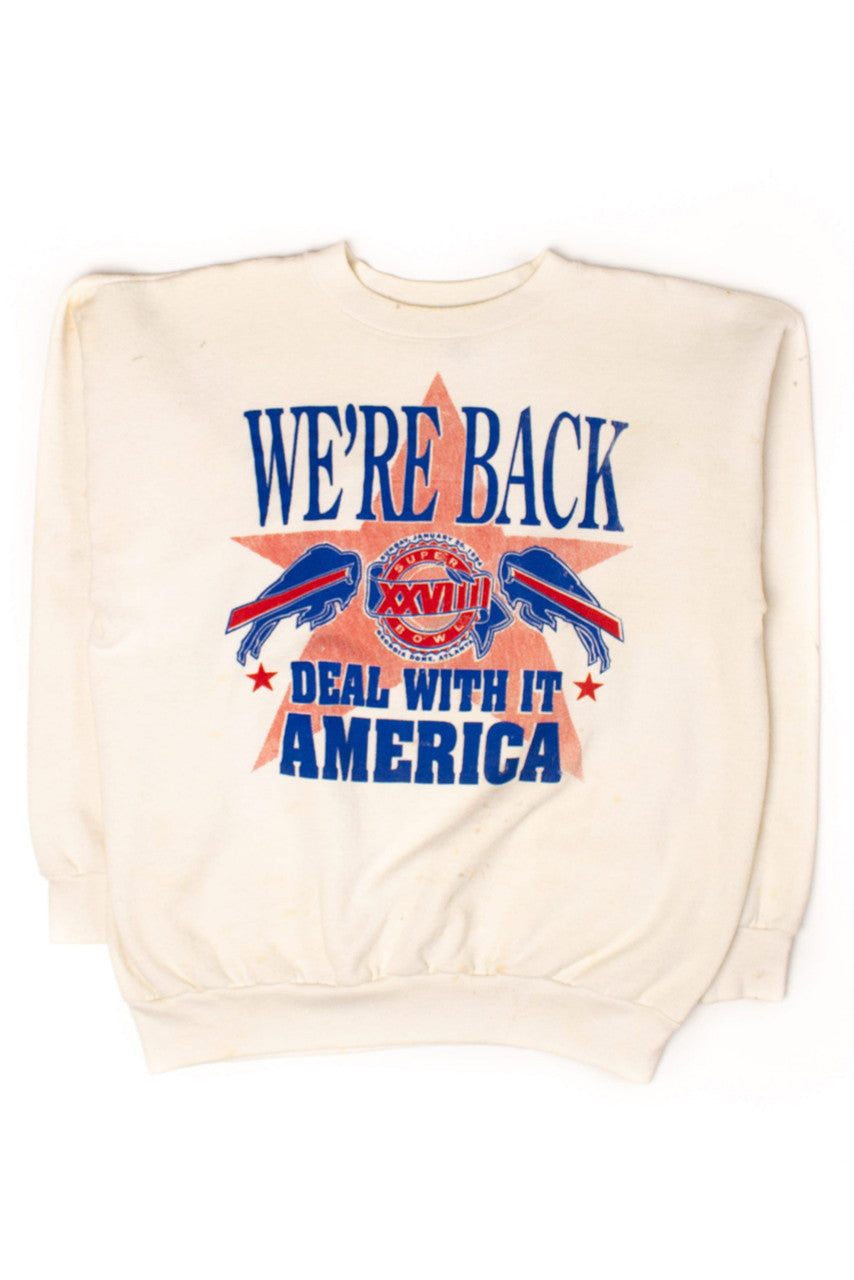 Vintage "We're Back" Buffalo Bills Super Bowl Sweatshirt (1994)