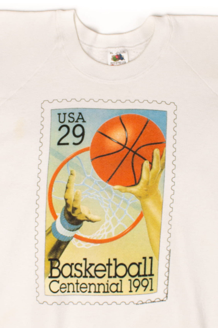 Vintage Basketball Centennial Stamp Sweatshirt (1991)