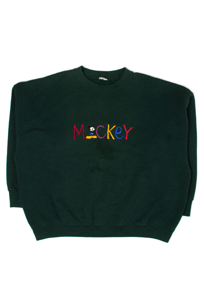 Vintage Dark Green Mickey Sweatshirt (1990s)