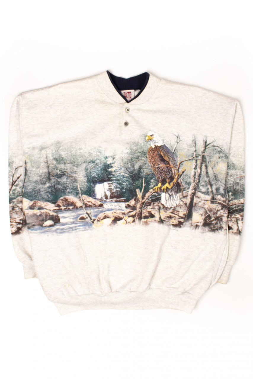 Vintage Bald Eagle Landscape Sweatshirt (1990s)