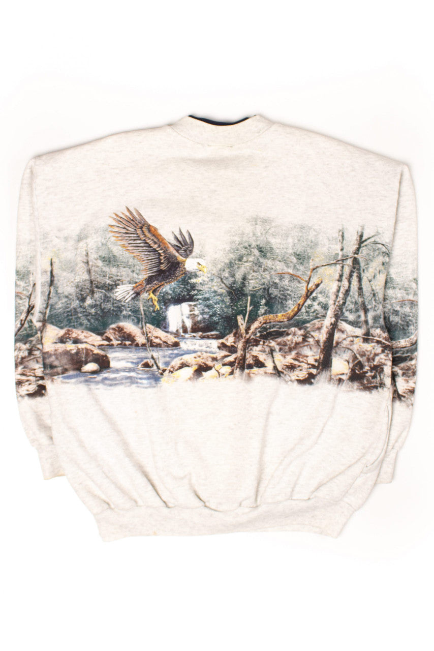 Vintage Bald Eagle Landscape Sweatshirt (1990s)