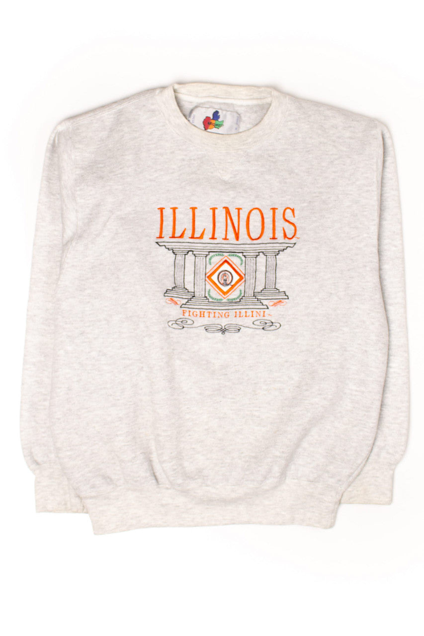 Vintage Illinois Fighting Illini Embroidered Sweatshirt (1990s)