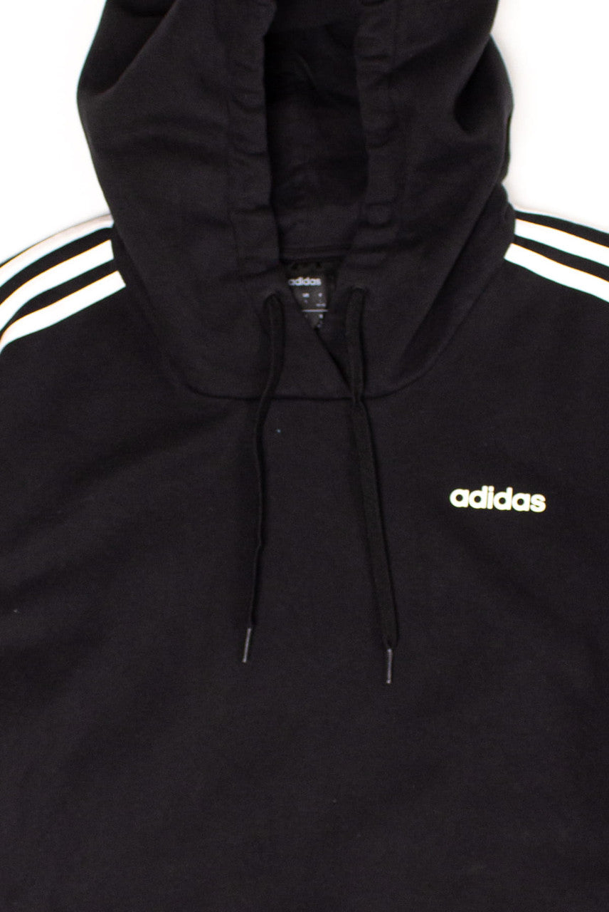 Black Adidas Striped Sleeve Hoodie (2000s)