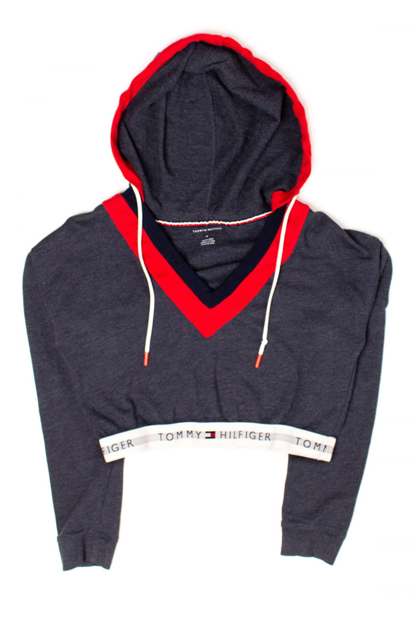 Tommy Hilfiger Cropped V-Neck Hoodie (2000s)