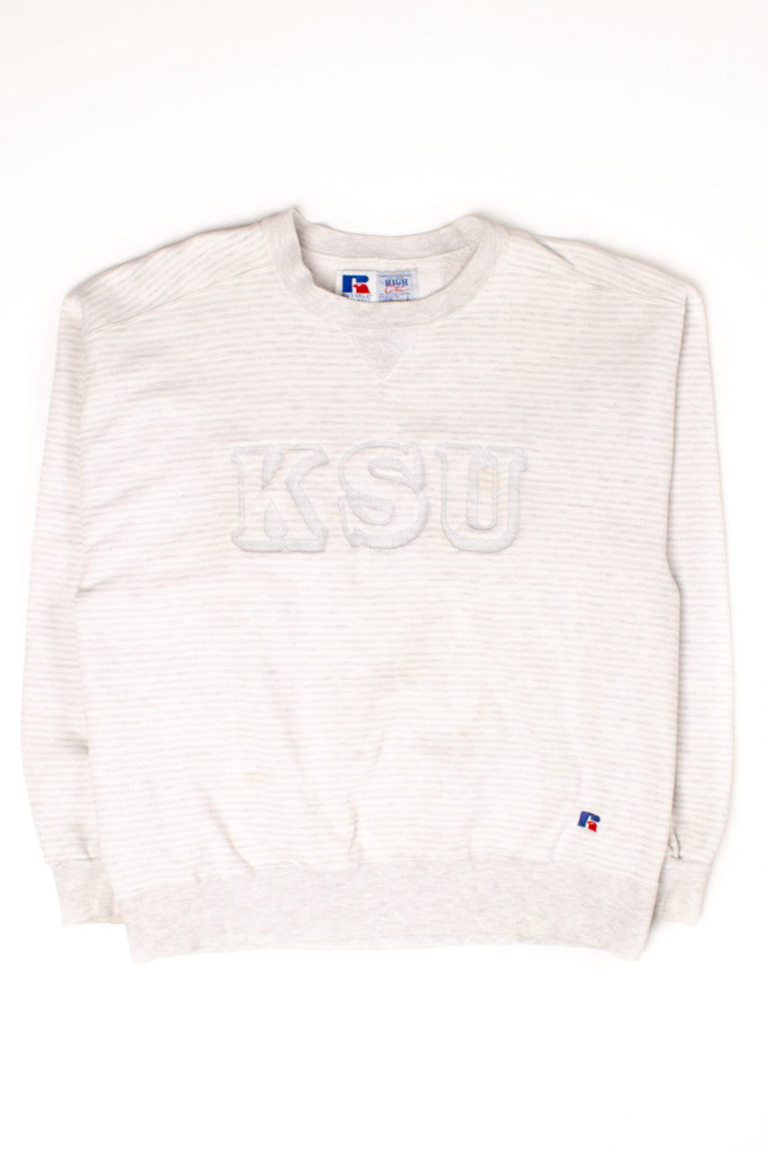 Vintage KSU Embossed Striped Sweatshirt (1990s)