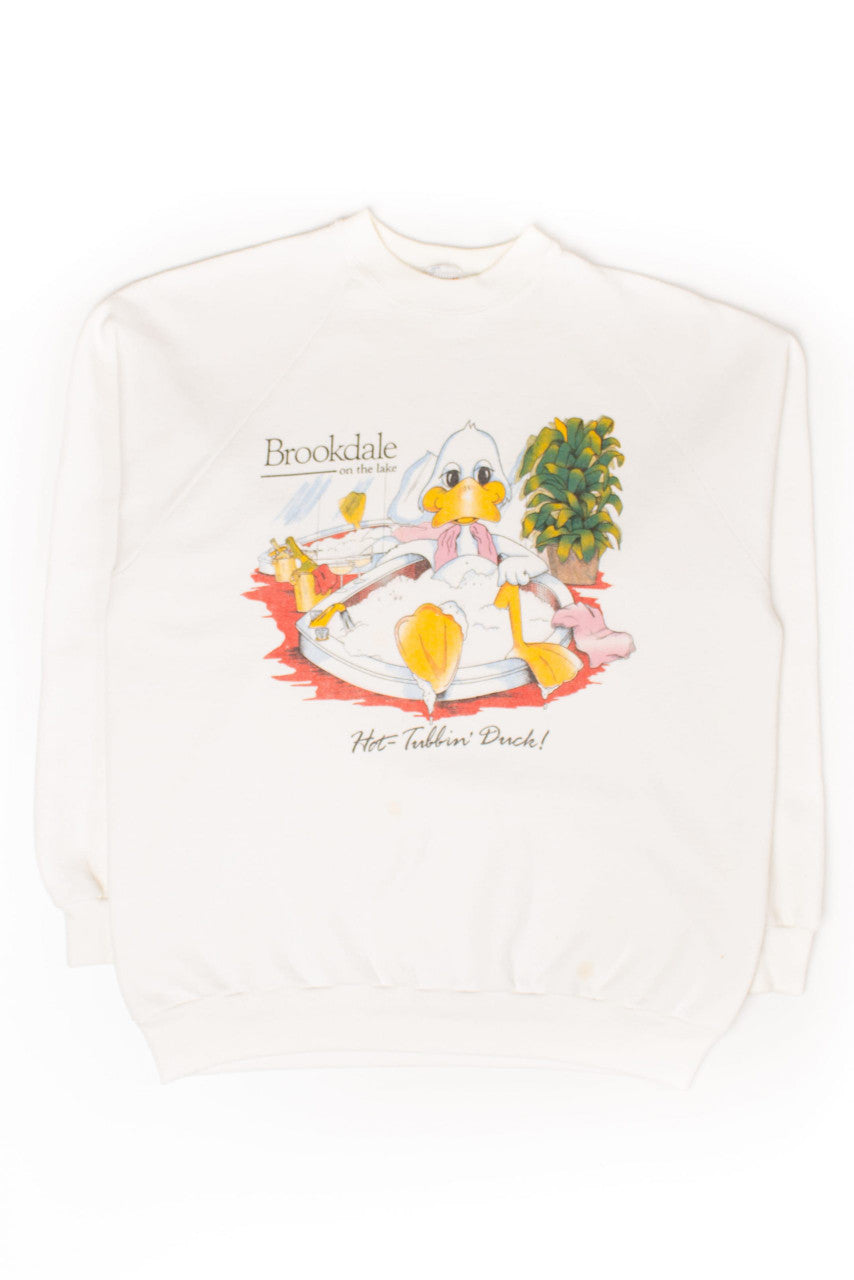 Vintage Brookdale Hot-Tubbin' Duck Sweatshirt (1990s)