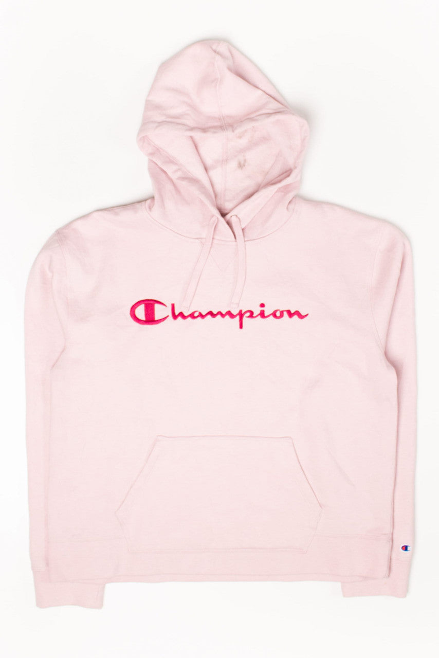 Pink Embroidered Champion Hoodie (2000s)