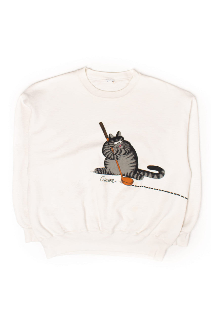 Vintage Guam Cat Golf Sweatshirt (1990s)