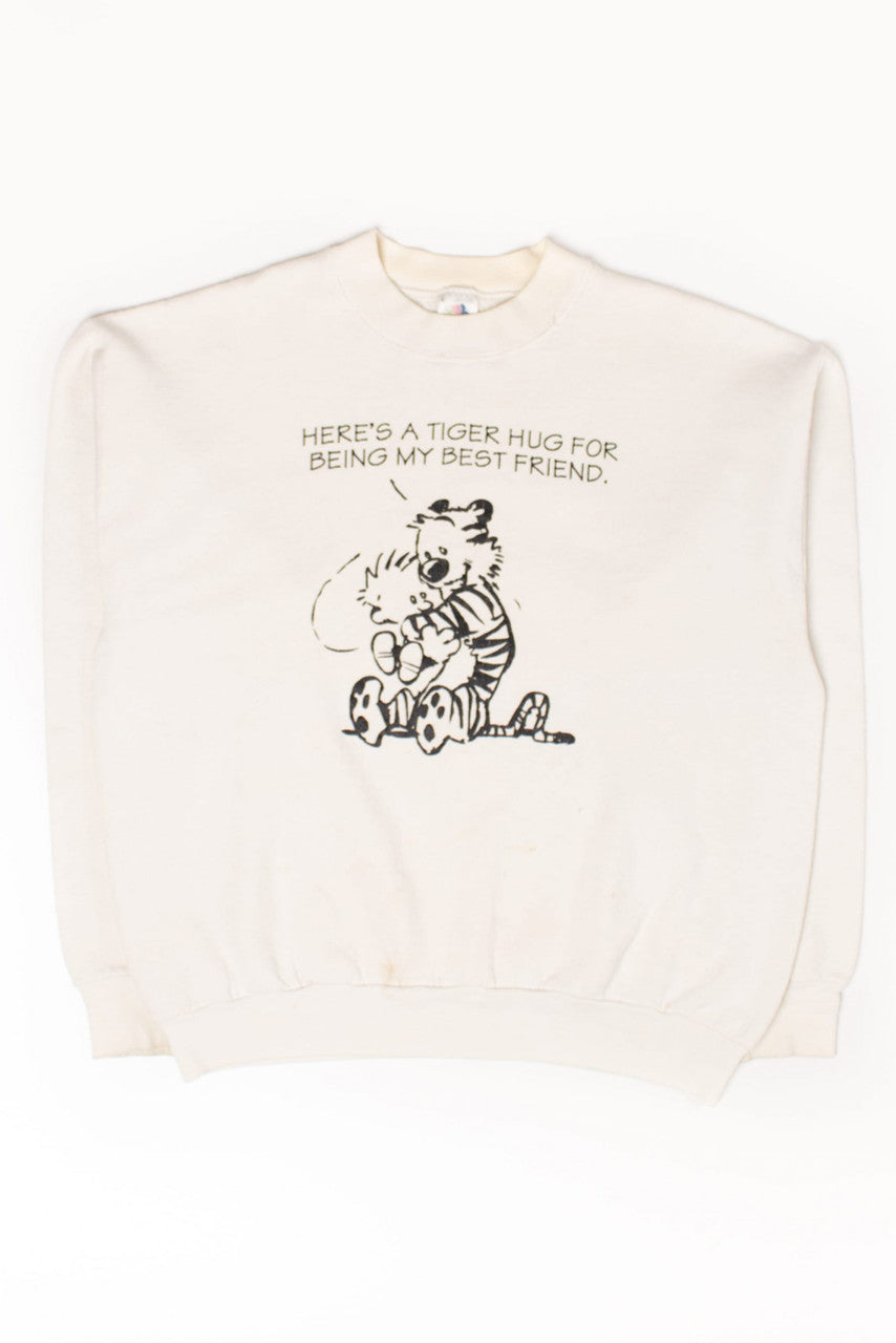 Vintage Calvin & Hobbes Tiger Hug Sweatshirt (1990s)