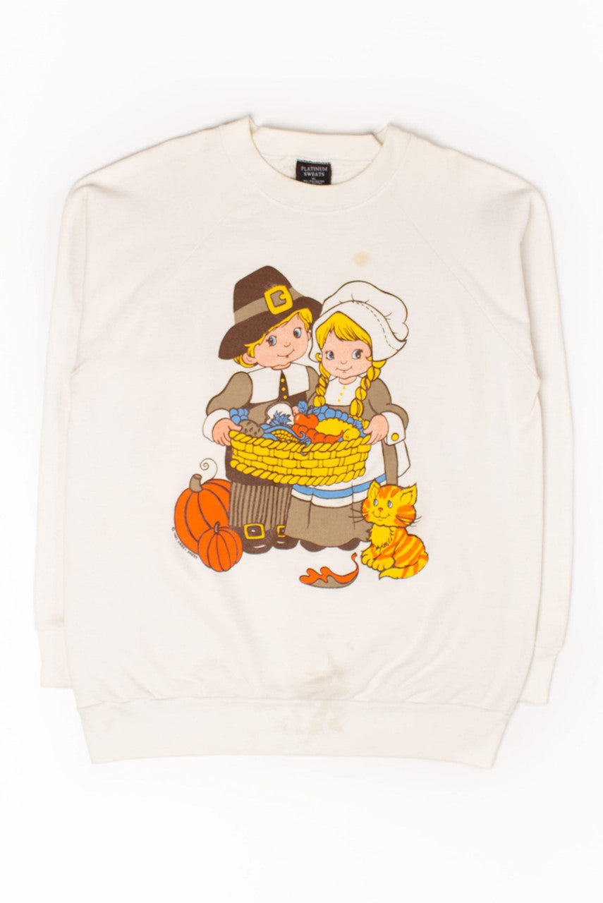 Vintage Cartoon Pilgrims Sweatshirt (1993)