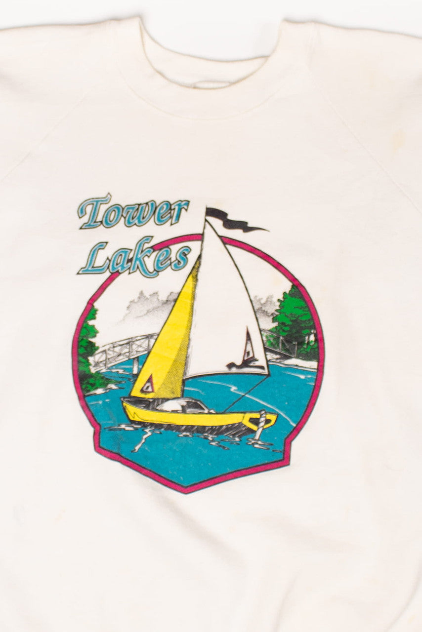 Vintage Tower Lakes Sailboat Sweatshirt (1990s)