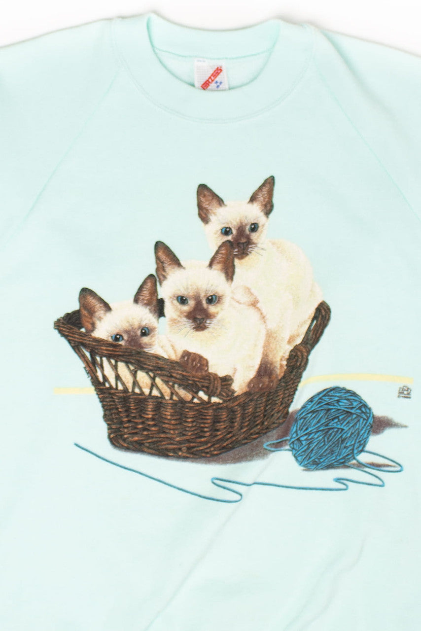 Vintage Siamese Kittens Sweatshirt (1989)