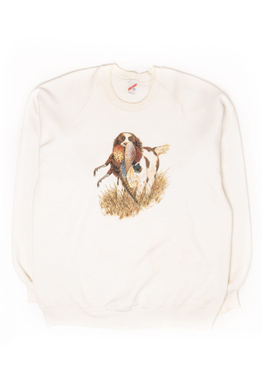 Vintage Pheasant Hunting Dog Sweatshirt (1990s) 1