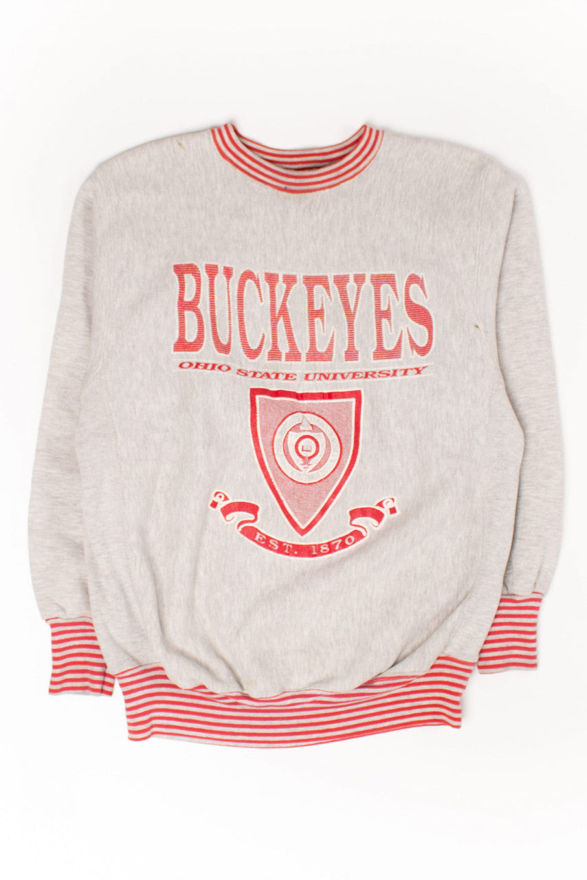 Vintage Ohio State Buckeyes Striped Sweatshirt (1990s)