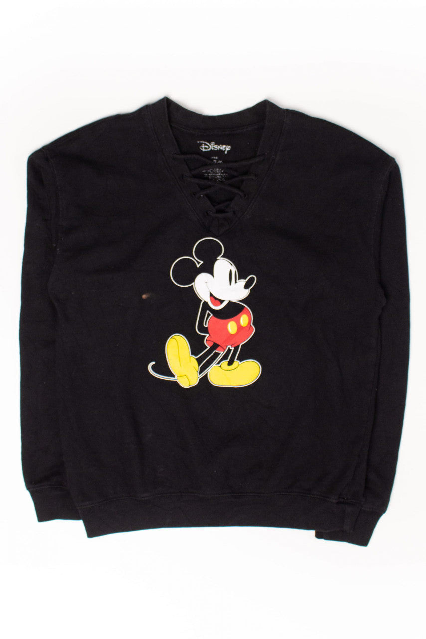 Mickey Mouse Laced Collar Sweatshirt
