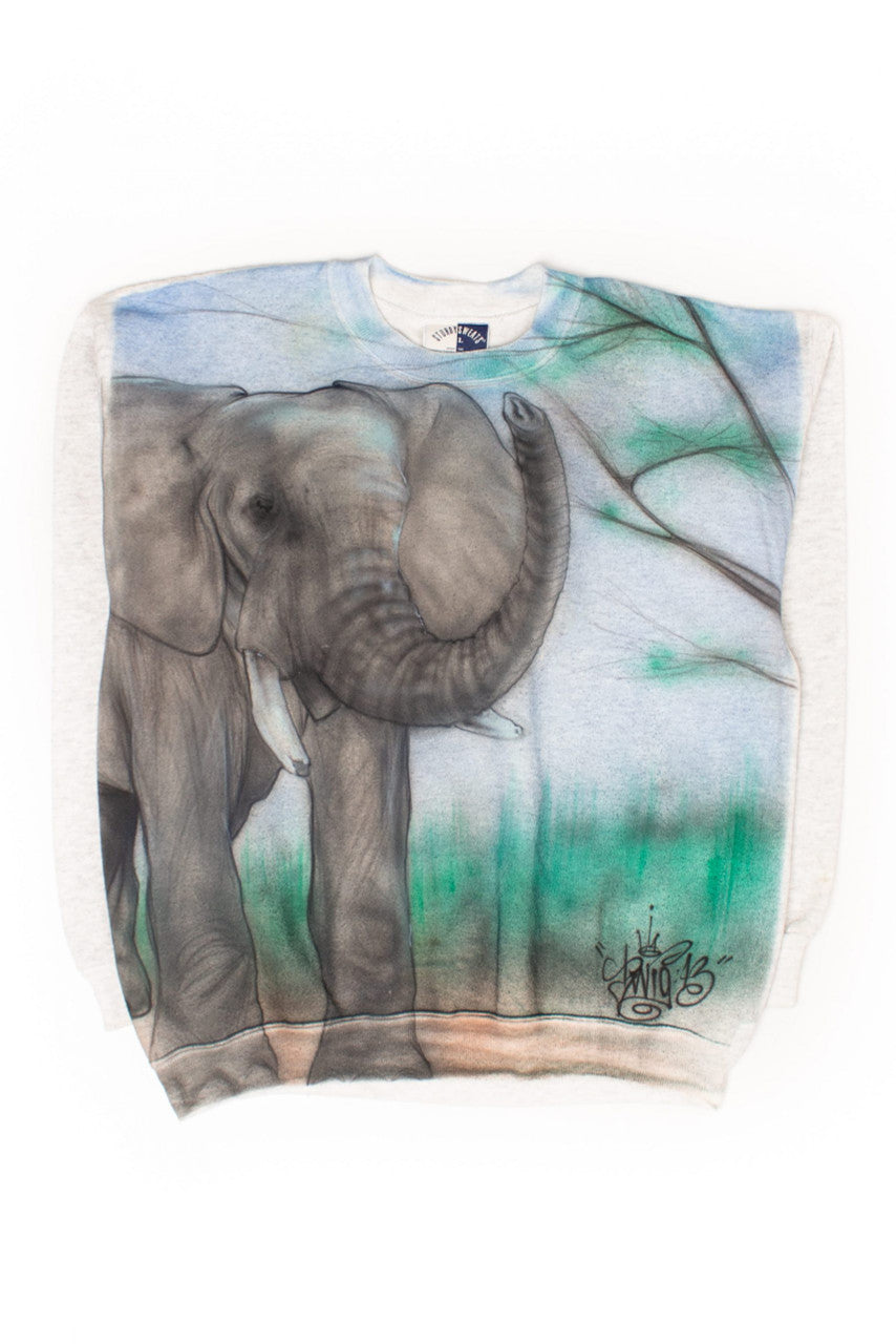 Vintage Airbrushed Elephant Lover Sweatshirt (1990s)