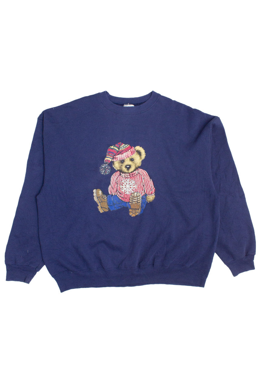 Vintage Cozy Winter Bear Sweatshirt (1990s)