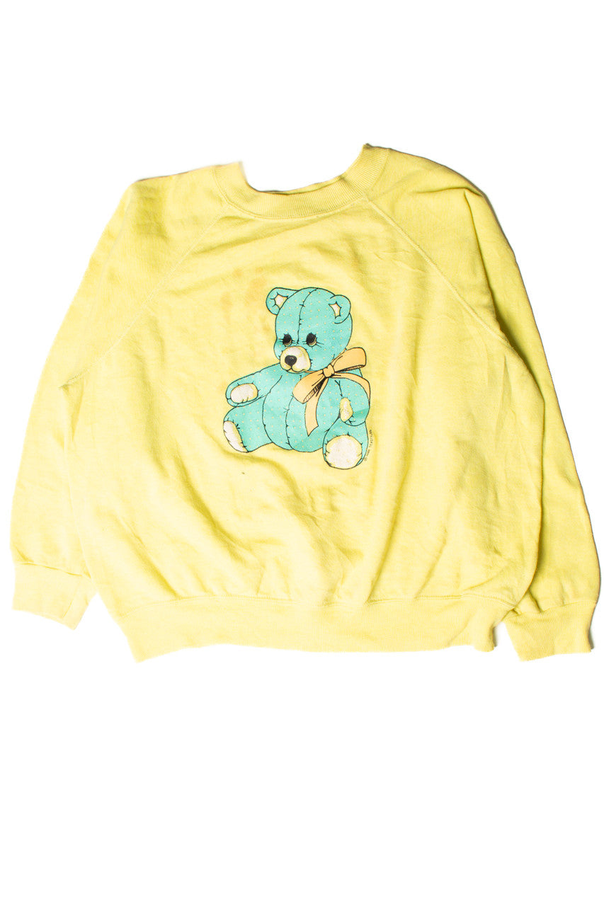 Blue Teddy Bear Yellow Sweatshirt