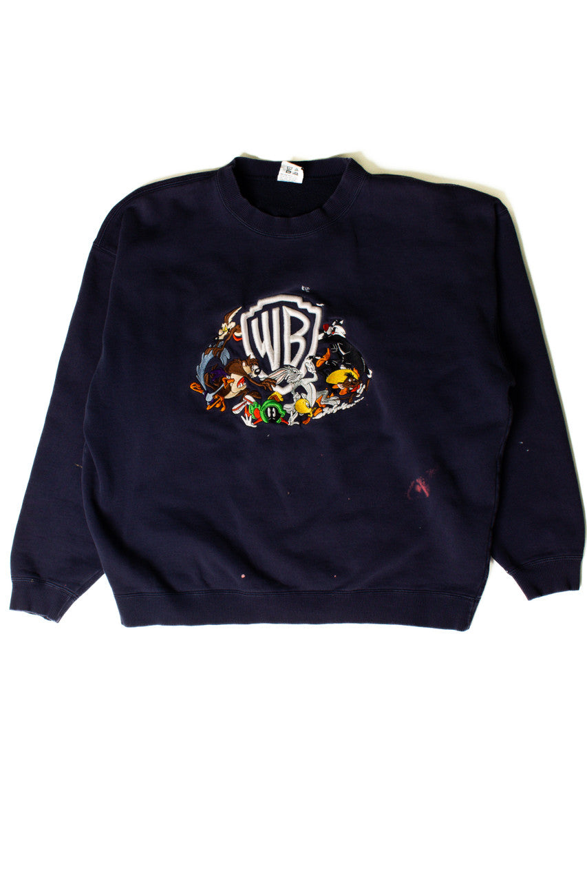 Warner Bros Embroidered Dark Blue Sweatshirt