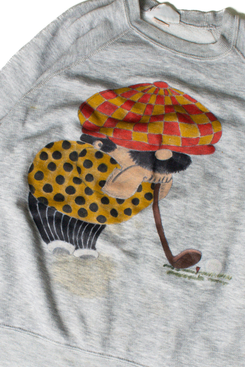 Golfer Leaning on Club Sweatshirt