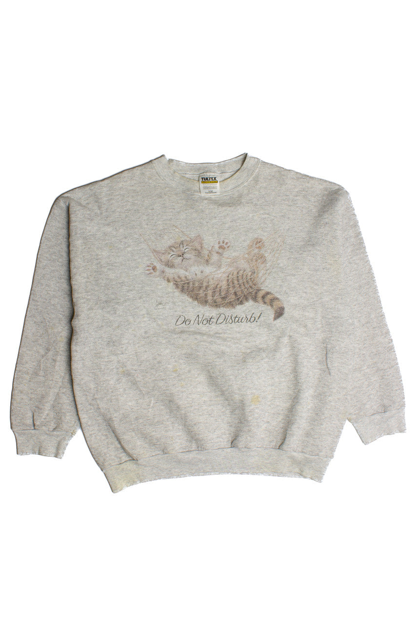 Vintage Do Not Disturb Cat Sweatshirt (1990s)