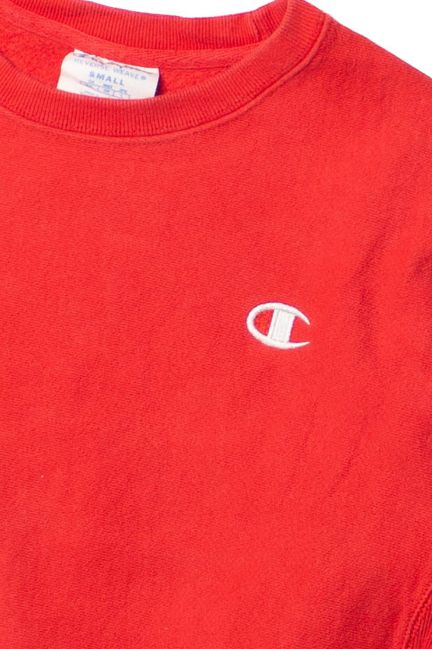Red Reverse Weave Champion Sweatshirt