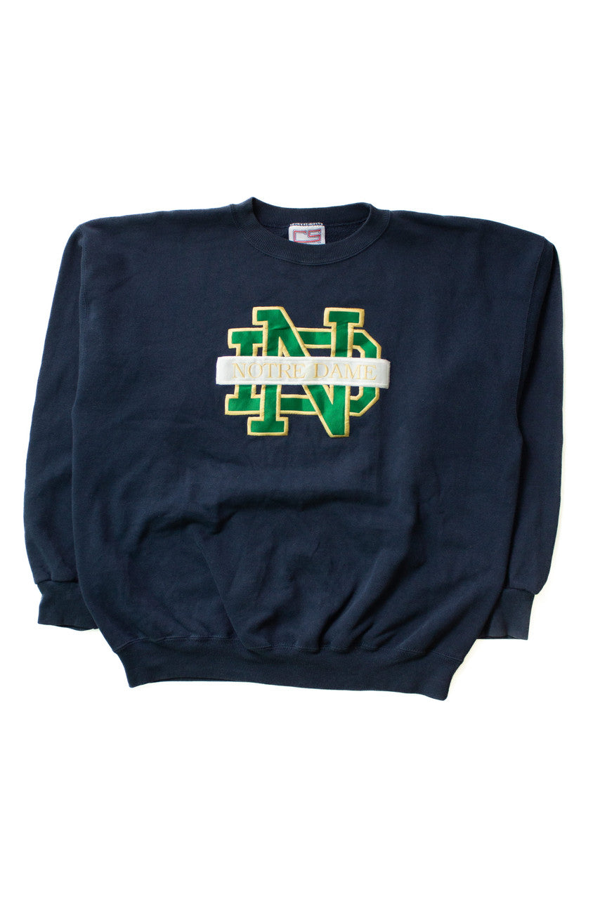 Vintage Notre Dame Embroidered Sweatshirt (1990s)