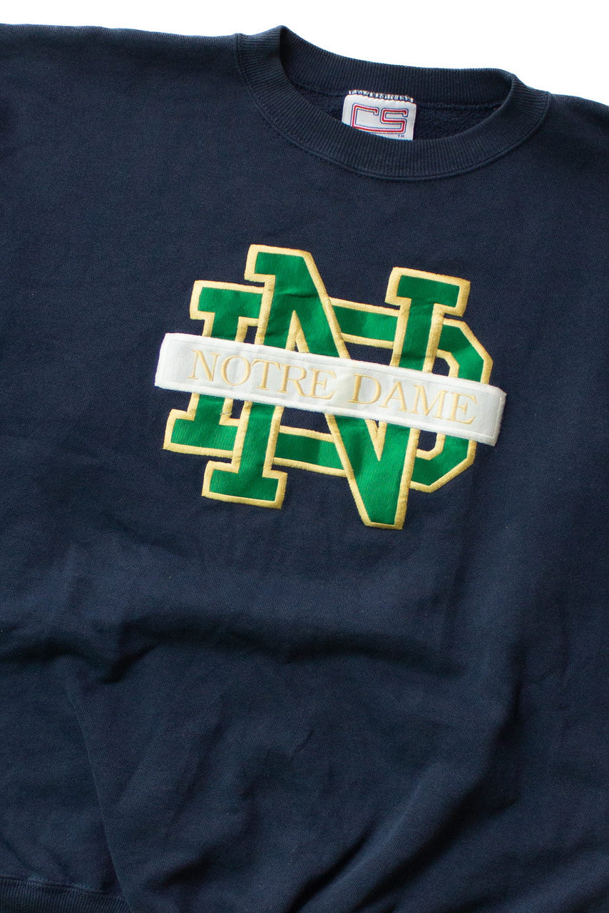 Vintage Notre Dame Embroidered Sweatshirt (1990s)