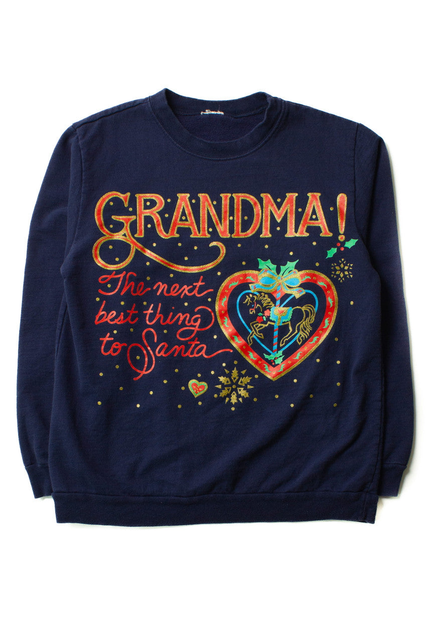 Vintage Grandma! Next Best Thing To Santa Sweatshirt (1990s)