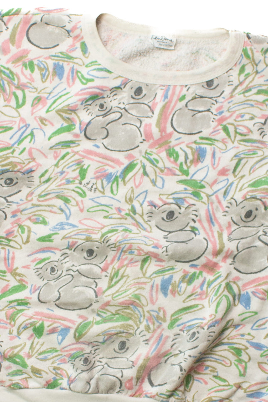 Vintage Ken Done Koala Print Sweatshirt (1990s)