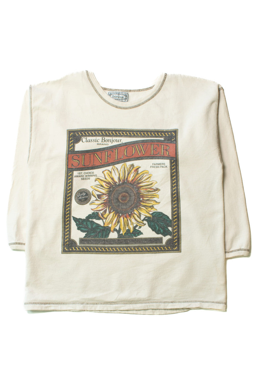 Vintage Bonjour Sunflower Seeds Sweatshirt (1990s)