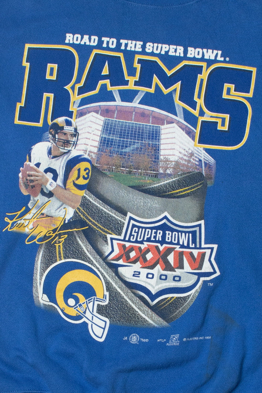 Vintage Rams Super Bowl XXXIV 2000 Kurt Warner Sweatshirt