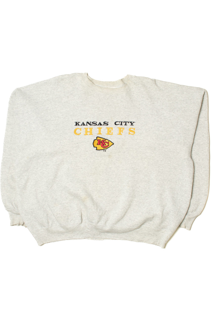 Vintage Kansas City Chiefs NFL Football Embroidered Logo Sweatshirt