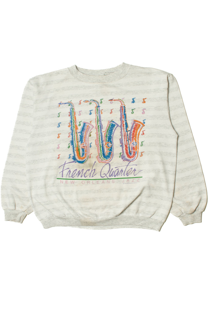 Vintage French Quarter New Orleans Jazz Saxophones Sweatshirt