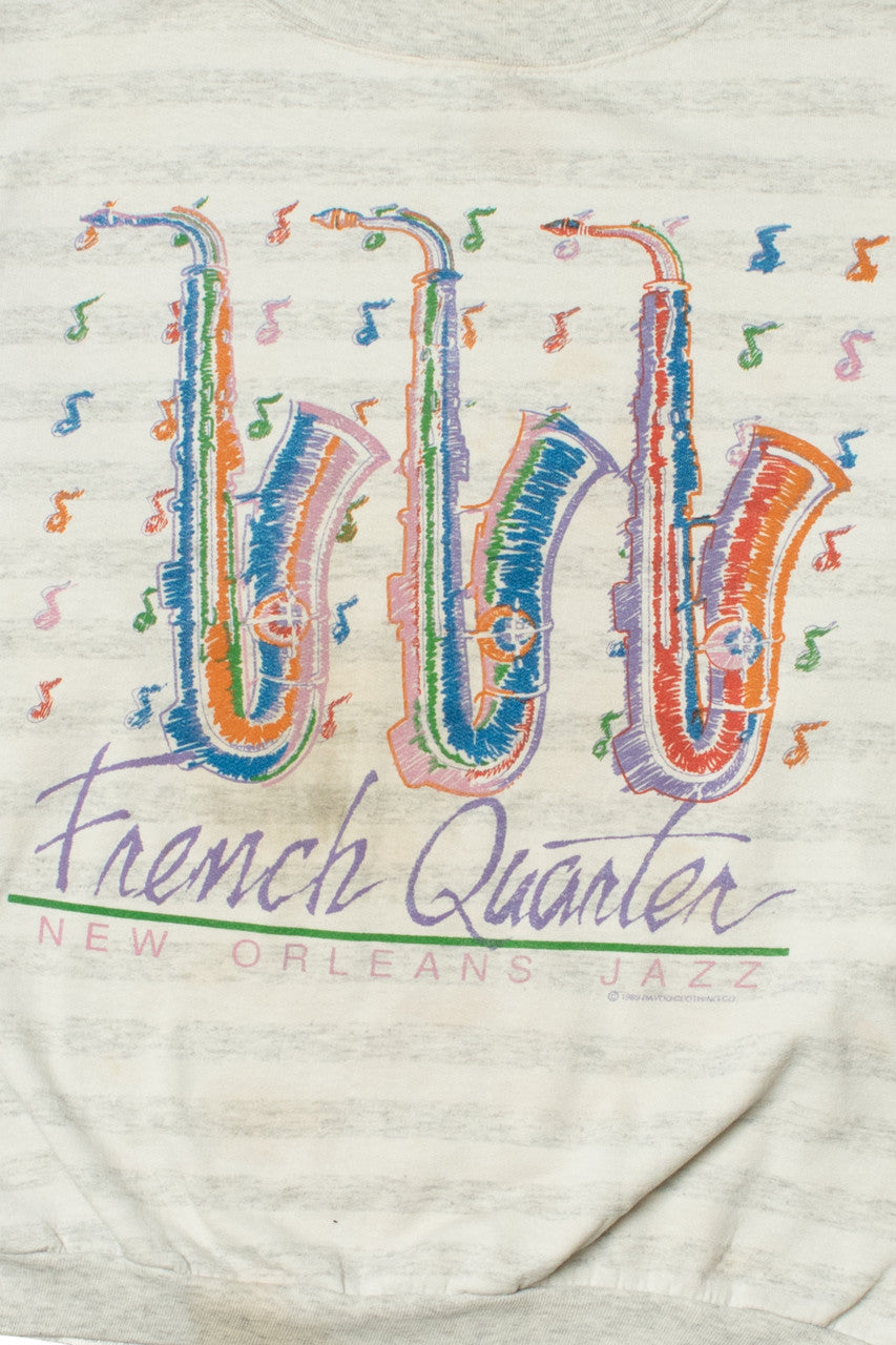 Vintage French Quarter New Orleans Jazz Saxophones Sweatshirt