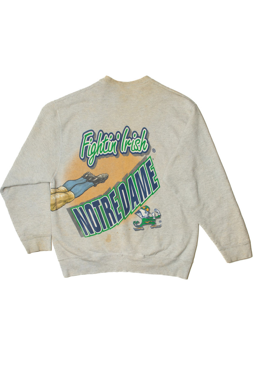 Vintage Notre Dame Fightin' Irish Football Wraparound Print Sweatshirt