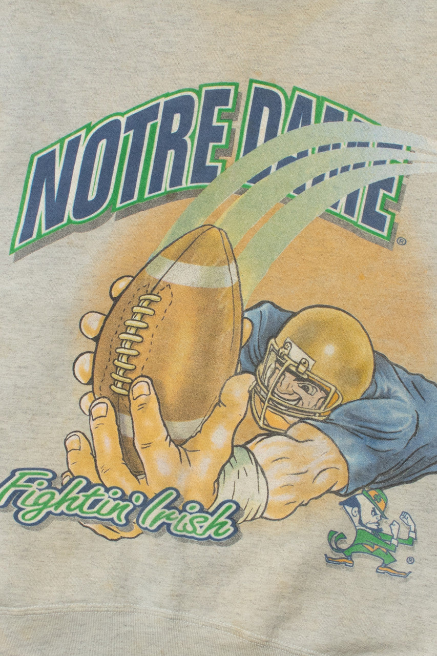Vintage Notre Dame Fightin' Irish Football Wraparound Print Sweatshirt
